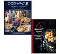 God of War The Official Cookbook By Victoria Rosenthal, Rick Barba & Assassin's Creed The Culinary Codex By Thibaud Villanova 2 Books Collection Set