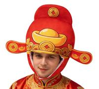 God of Wealth Hat Plush,Plush Role Playing Headwear,Role Playing Headwear - for Stage Performance Halloween Costume Parties Comic Conventions Film Making Content Creators Collectors