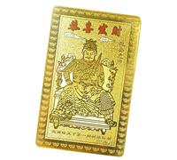 God Of Wealth Lucky Card, Golden Family Friend Card Chinese God Of Wealth Card | Fortune God Card Traditional Chinese Gold Card Collection