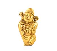 God of Wealth Statue Chinese Decor Lucky God of Wealth Tsai Shen Yeh Statue Brass Mini Figurines Home Office Desktop Decoration Ornament