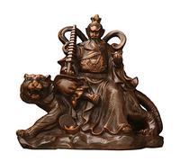 God of Wealth Statue Feng Shui Ornament Zhao Gongming Sitting on Tiger Statue Figurine, Attracting Wealth And Good Luck Decoration,A