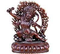 God of Wealth Statue Tibetan, Hindu Mahakala Protector of Dharma Buddhism Vajrapani Figurine Sculpture Brass Ornament, Prosperity Wealth Decoration,A