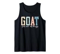 God Over All Things Jesus Goat Cool Inspirational Christian Tank Top