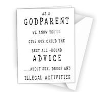 God Parent God Father Give Our child Best Advice Greetings Card Funny Cheeky Rude Uncle Men Friends #V10
