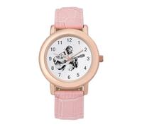 God Playing Guitar Women's Wrist Watch Easy Reader with Leather Strap Analog Display Wonderful Ladies Gifts