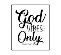 God Resonance Only Christian Proverbs and Bible Verses Wall Stickers Paster Paper 65.6x78.7cm Wall beautification Black