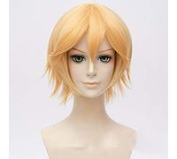 God Rose Aotu World Cosplay Wig King Golden Mix Short Fluffy Layered Synthetic Hair Heat Resistant Fiber Party Wigs