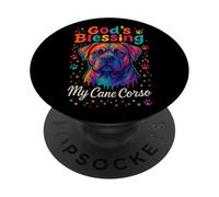God’s Blessing Cane Corso Dog Paw Faith Colorful Dot Design PopSockets Adhesive PopGrip