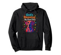 God’s Blessing Great Dane Dog Faith Fun Colorful Dots Design Pullover Hoodie
