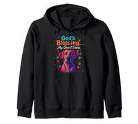 God’s Blessing Great Dane Dog Faith Fun Colorful Dots Design Zip Hoodie