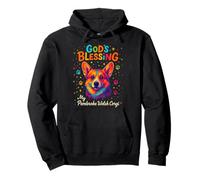 God’s Blessing Pembroke Welsh Corgi Dog Paw Faith Colorful Pullover Hoodie
