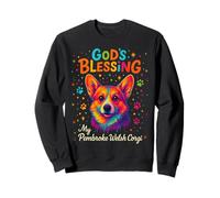 God’s Blessing Pembroke Welsh Corgi Dog Paw Faith Colorful Sweatshirt