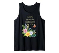 God’s Grace is Sufficient for Me - Floral Christian Faith Tank Top