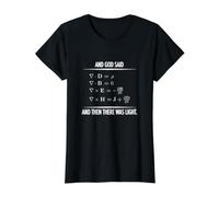 God Said Maxwell Equations Then Light Physics Student Gift Value Graphic T-Shirt, Women, Black, L