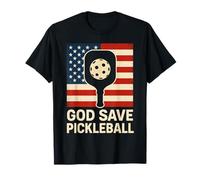 God Save Pickleball Patriotic Paddle Stars-and-Stripes Vinta T-Shirt