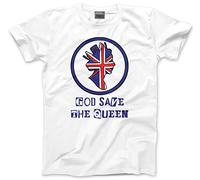God Save The Queen Punk MOD Queens Platinum Jubilee - Kids T-Shirt - 2022 Party Celebration Queen Elizabeth 9-11 Years White