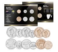 God Save The Queen Saint Helena 6 Uncirculated Coins 1p 2p 5p 10p 20p 50p