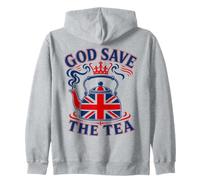 God Save the Tea Funny British Tea Pun Zip Hoodie