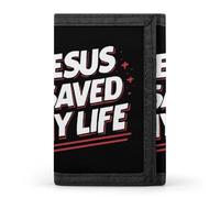 God Saved My Life Funny Men's Wallet Lightweight Trifold | Novelty Slim Printed Front Pocket Tri-Fold Wallets with Keychain