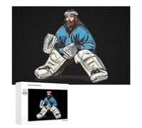 God Saves Hockey Goalie Jigsaw Puzzles for Adults 1000 PCS Wooden Puzzle Pictures Photo Wall Art Decor