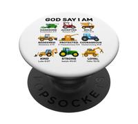 God Say I Am Handsome Accepted Strong Trucks and Tractors PopSockets Adhesive PopGrip