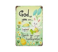 God Say You Are Easter Bunny Vintage Tin Sign Easter Rabbit Home Bar Kitchen Coffee Man Cave Garage Wall Decor Art Tin Sign 5.5x8 Inch