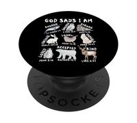 God Says I Am Arctic Animals Funny Christian Bible Kids PopSockets Adhesive PopGrip