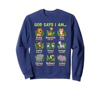 God Says I Am Bible Verses Jungle Animals Christian Kids Sweatshirt