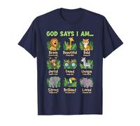 God Says I Am Bible Verses Jungle Animals Christian Kids T-Shirt