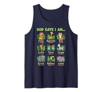 God Says I Am Bible Verses Jungle Animals Christian Kids Tank Top