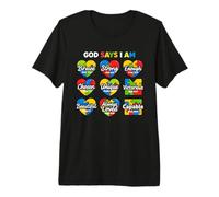 God Says I Am Brave Strong Chosen Scripture Puzzle Premium T-Shirt