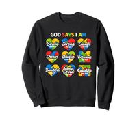 God Says I Am Brave Strong Chosen Scripture Puzzle Sweatshirt