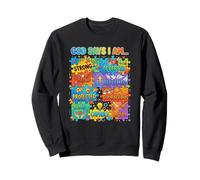 God Says I Am Christian Autism Awareness Puzzle Faith Sweatshirt
