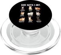 God Says I Am - Christian Faith Cat Lover Kitty Owner PopSockets PopGrip for MagSafe