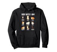 God Says I Am - Christian Faith Cat Lover Kitty Owner Pullover Hoodie