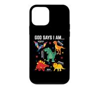 God Says I Am Cute Dinosaur Lover Bible Verse Christian Kids Case for iPhone 12 mini