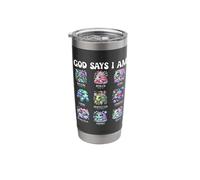 God Says I Am Cute Sea Turtle Scripture Design Stainless Steel Insulated Tumbler