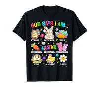 God Says I Am Easter Day Easter Eggs Bunny Kids Christians T-Shirt