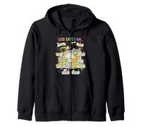 God Says I Am Loved Joyful Positive Animal Design Zip Hoodie