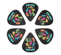 God Says I Am Loyal Accepted Victorious Capable Dinosaur Guitar Picks 6 Pack Thin Medium Heavy Thickness Guitars Pick For Acoustic Electric Guitar Ukulele Bass 0.46mm