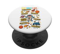 God Says I Am Outer Space Themed Bible Christian Kids Boys PopSockets Adhesive PopGrip
