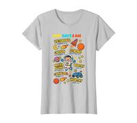 God Says I Am Outer Space Themed Bible Christian Kids Boys T-Shirt, Women, Silver Grey, X-Large