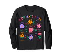 God Says I Am Strong Beautiful Chosen Worthy Floral Long Sleeve T-Shirt
