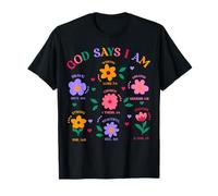 God Says I Am Strong Beautiful Chosen Worthy Floral T-Shirt