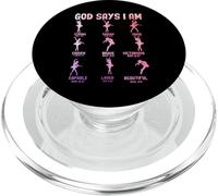 God Says I Am Strong Enough Unique Chosen Brave Loved Faith PopSockets PopGrip for MagSafe
