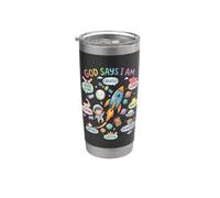 God Says I Am Strong Loved Brave and Unique Design Stainless Steel Insulated Tumbler