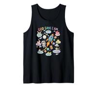 God Says I Am Strong Loved Brave and Unique Design Tank Top