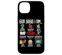 God Says I Am Teacher Strong Accepted Bold Redeemed Case for iPhone 14 Plus
