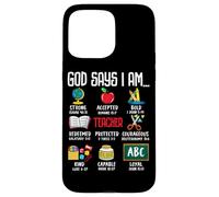 God Says I Am Teacher Strong Accepted Bold Redeemed Case for iPhone 15 Pro Max