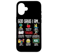 God Says I Am Teacher Strong Accepted Bold Redeemed Case for iPhone 16